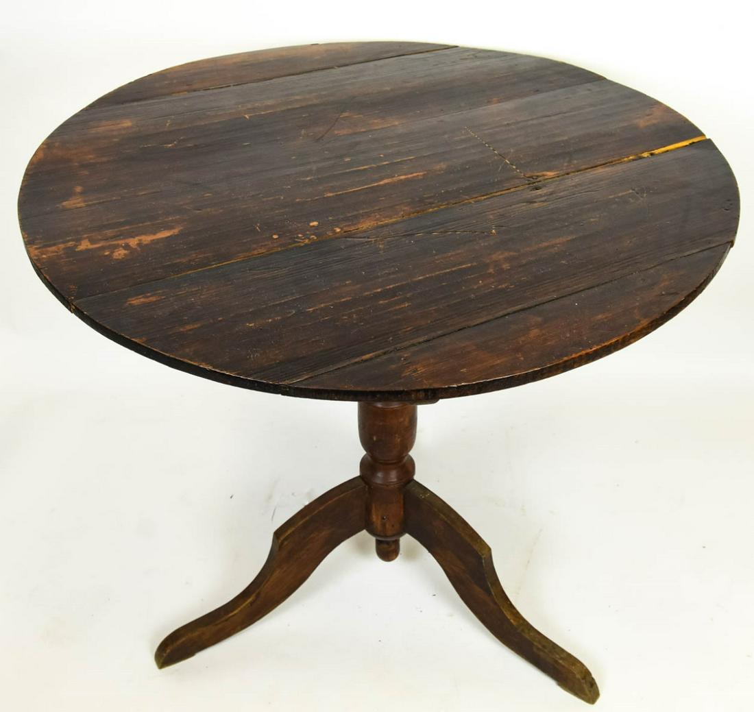 Antique Pine Carved Plank Style Flip Top Table (1 of 6)