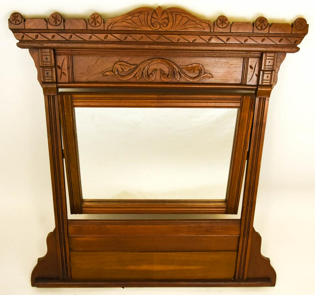 Eastlake Carved Adjustable Mantle or Vanity Mirror (1 of 6)