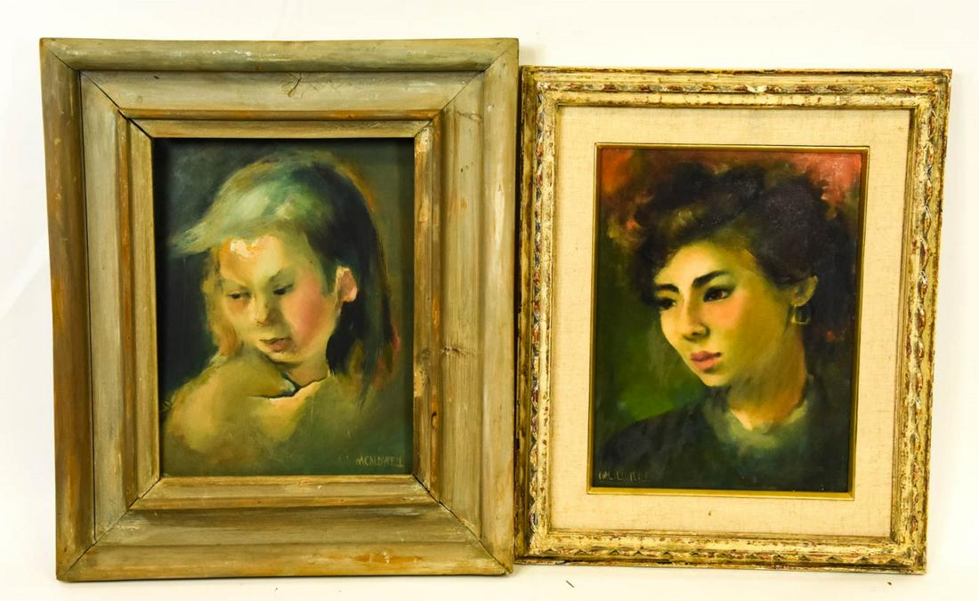 2 M Caldwell Mid Century Portrait Oil Paintings (1 of 8)