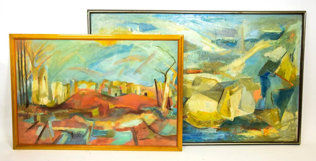 2 Margaret Liang Mid C Abstract Oil Paintings (1 of 5)