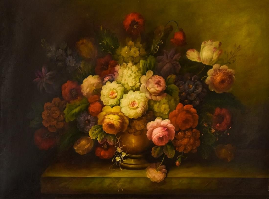 Signed Old Master Style Floral Still Life Painting (1 of 5)