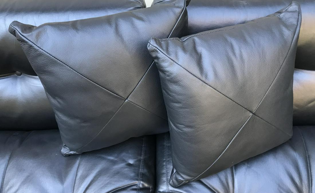 Pair Contemporary Mario Bellini "Leather" Pillows (1 of 1)