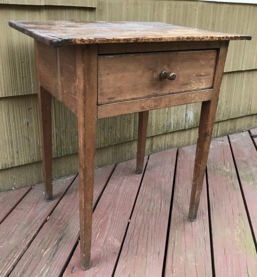 Antique 19th C American Single Drawer End Table (1 of 4)