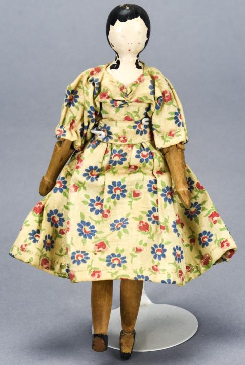 Antique Tynietoy Dollhouse Peggity Peg Wooden Doll (1 of 7)