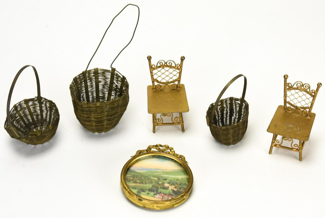 Antique Miniature Ormolu Dollhouse Furniture (1 of 5)