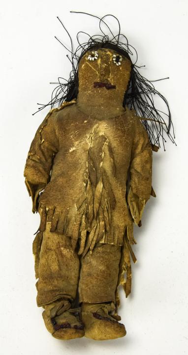 Antique Native American Handmade Leather Doll (1 of 5)