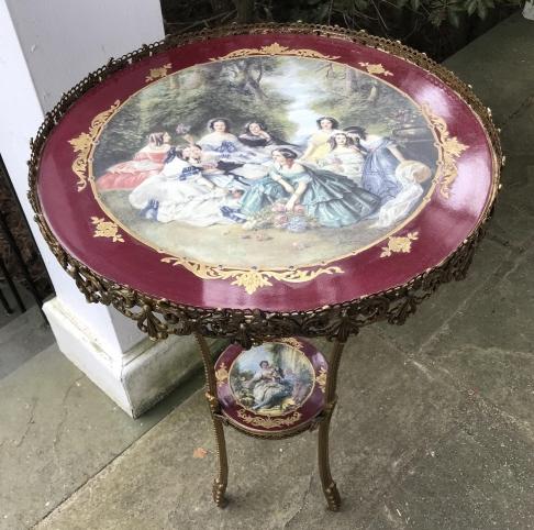 Antique Gilt Bronze Ormolu & Porcelain End Table (1 of 6)