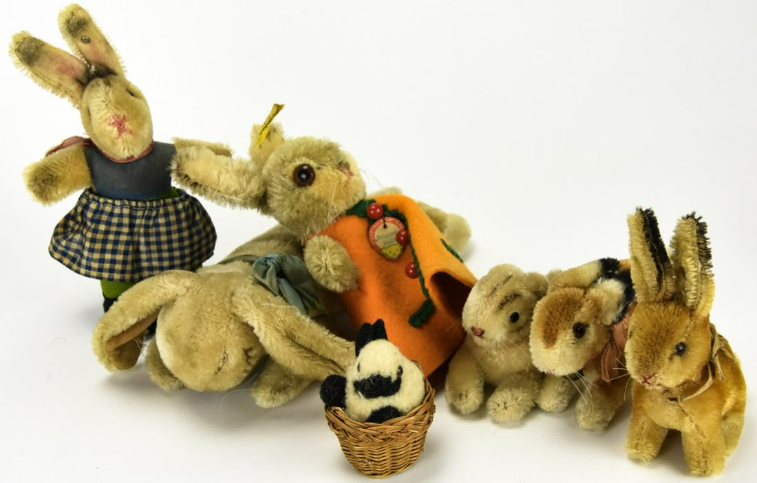 Collection of Steiff Mohair Stuffed Animal Rabbits (1 of 5)