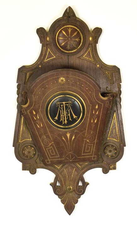 Antique Black Forest Style Armorial Letter Holder: Antique Black Forest Style Armorial Letter Holder. Hand carved armorial crest design with gilt details. Measures 31 inches x 17 inches.