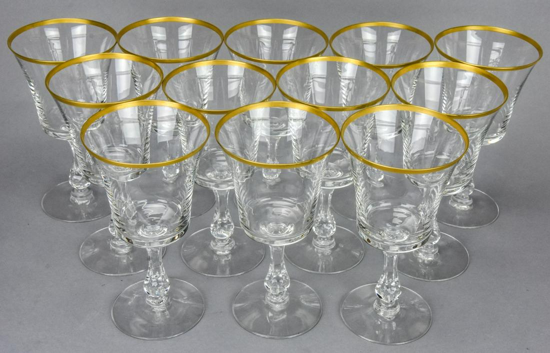 12 Fostoria Gold Rimmed Stem Water Glasses (1 of 8)