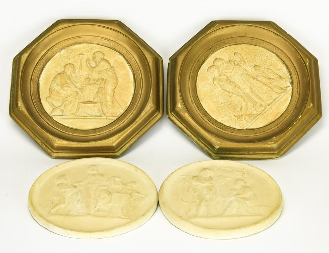 4 Vintage Cast Neo Classical Figural Plaques (1 of 6)
