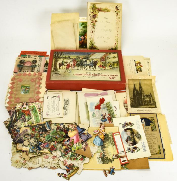 Collection Antique Cards, Ephemera Cut Outs & More (1 of 8)