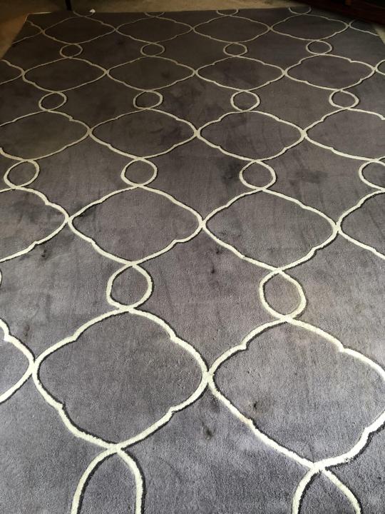 Contemporary Trellis Gray & Ivory Pile Area Carpet (1 of 5)