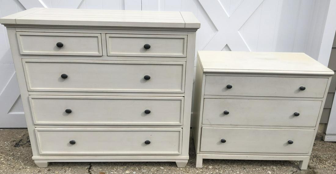 Ethan Allen White Washed Bed Room Dresser Set (1 of 8)