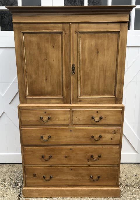Vintage Pine Cabinet, Wardrobe, Linen Press (1 of 7)