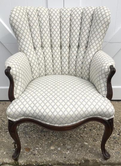 Art Deco Fan Back Upholstered Berger Style Chair (1 of 5)