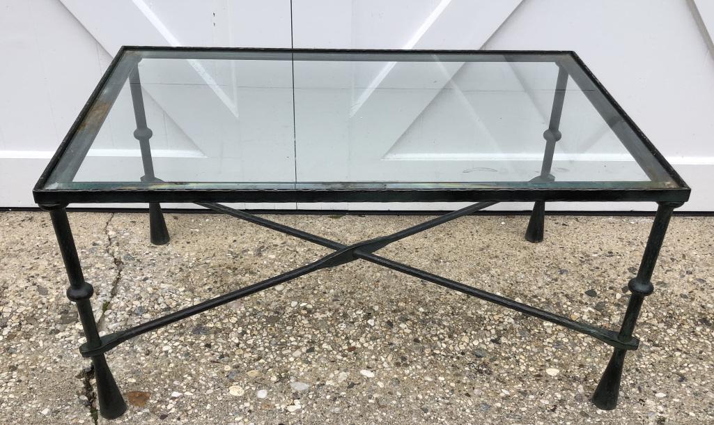 Vintage Giacometti Style Bronze & Glass Table (1 of 7)