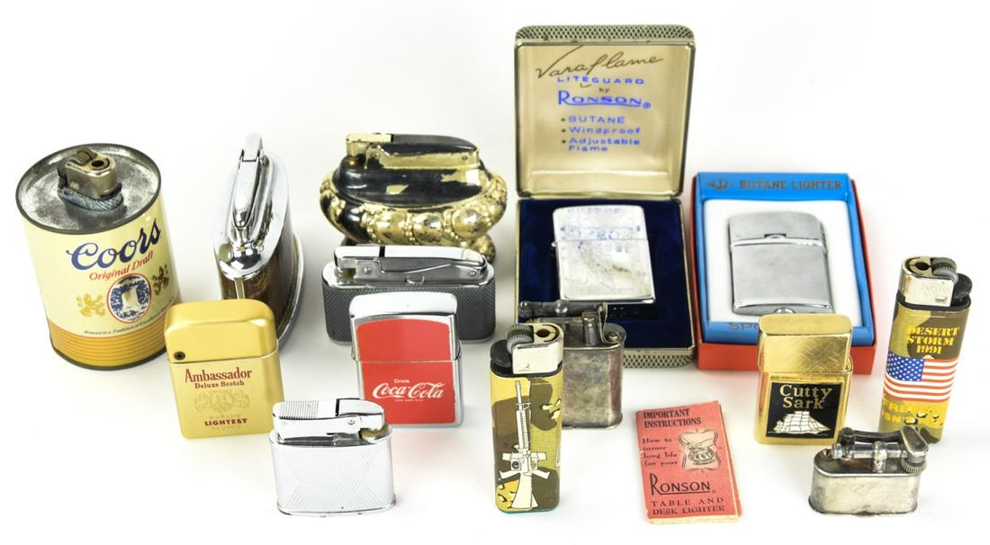 Collection Vintage Lighters Ronson, Dunhill, More: Collection Vintage Lighters Ronson, Dunhill, More. Approximately 3 inches x 2 inches