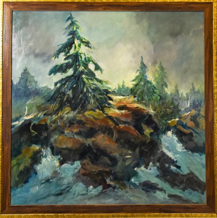 Signed Impressionist Forest Scene Oil Painting (1 of 9)