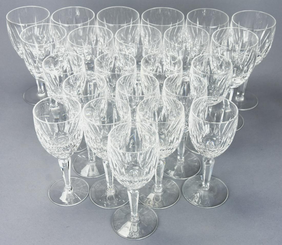 11 Water & 12 Wine Waterford Crystal Goblets: 11 Water & 12 Wine Waterford Crystal Goblets. Lot of Waterford crystal goblets, includes 11water 12 wine. Water goblets each measure 7 inches x 2.75 inches.