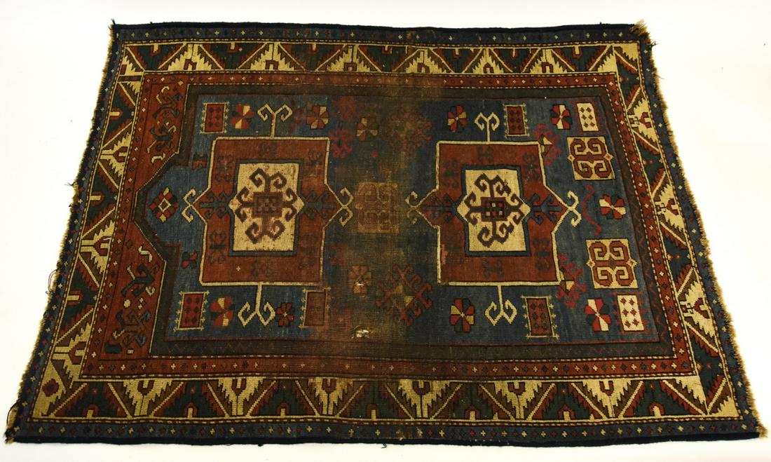 Hand Knotted Armenian Wool Area Carpet Red / Blue (1 of 8)