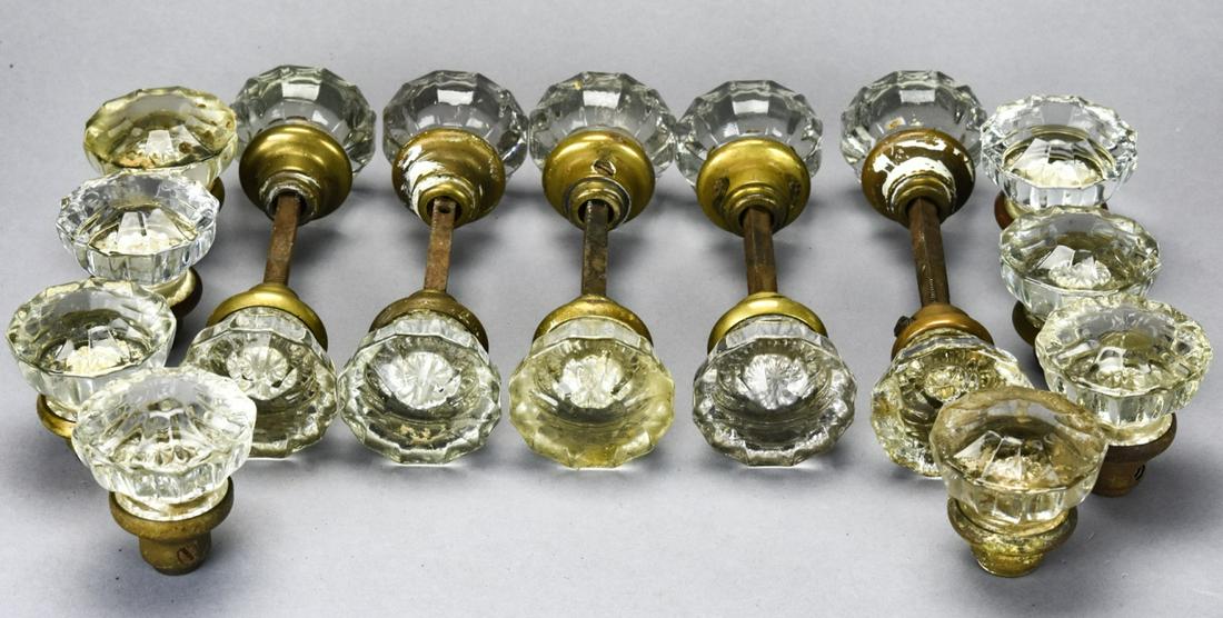 Collection of Clear Glass Rosette Motif Doorknobs (1 of 8)