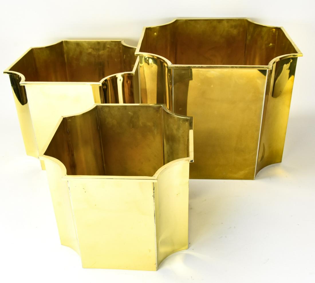 3 Contemporary Brass Planters (1 of 6)