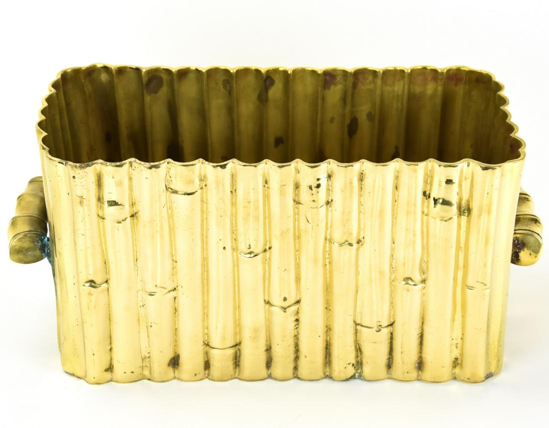 Vintage Gilt Brass Faux Bamboo Planter (1 of 6)