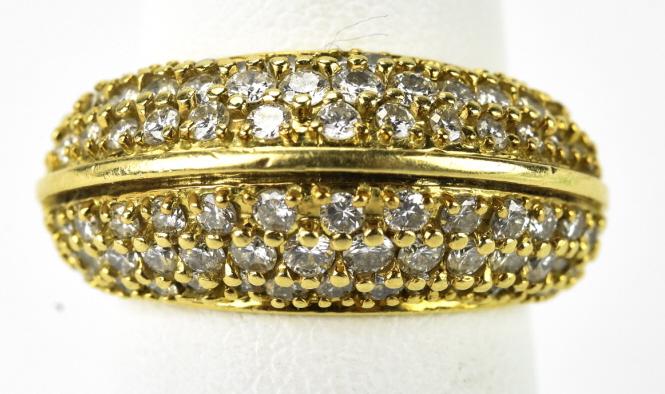 Designer 14k Yellow Gold & Diamond Pave Ring (1 of 6)