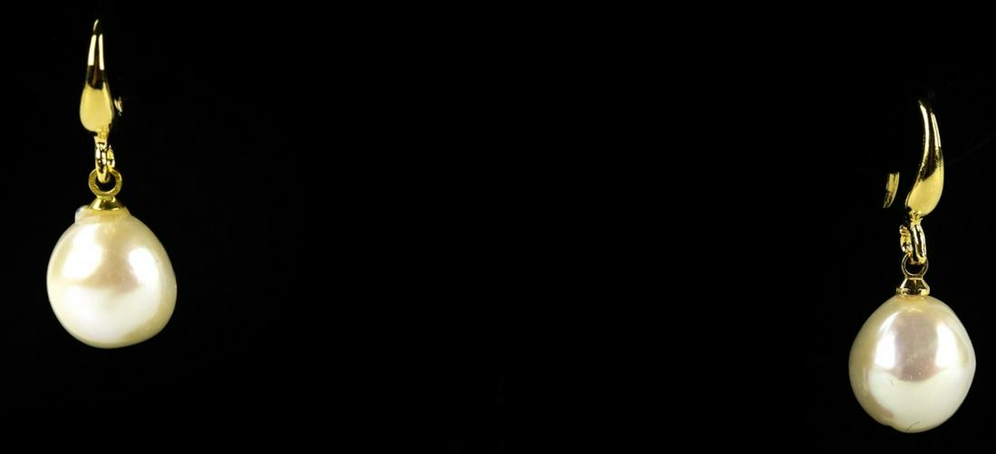 Cultured Baroque Pearl Pendant Drop Earrings (1 of 5)