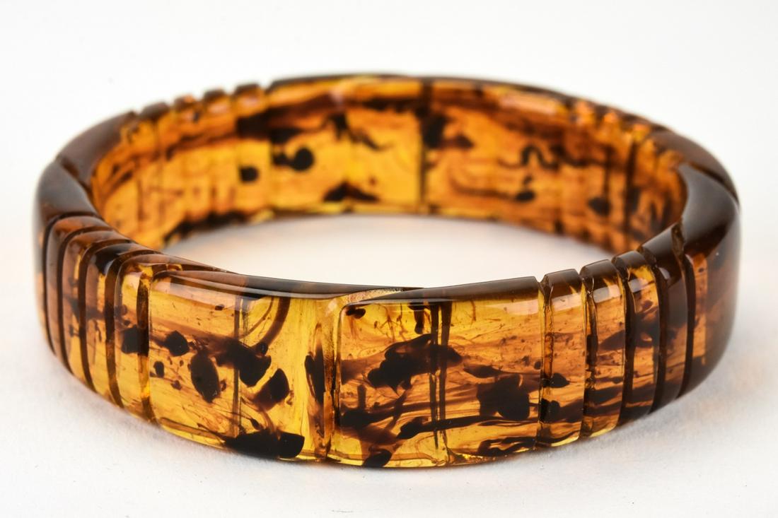 Vintage Faux Tortoise Acrylic Bangle Bracelet (1 of 4)