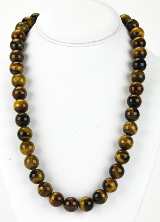 Tiger's Eye Handmade Beaded Necklace Strand (1 of 5)