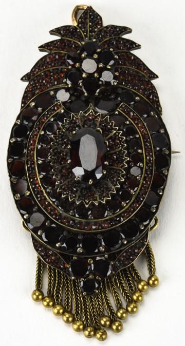 Large Antique Bohemian Garnet Pendant / Brooch (1 of 5)