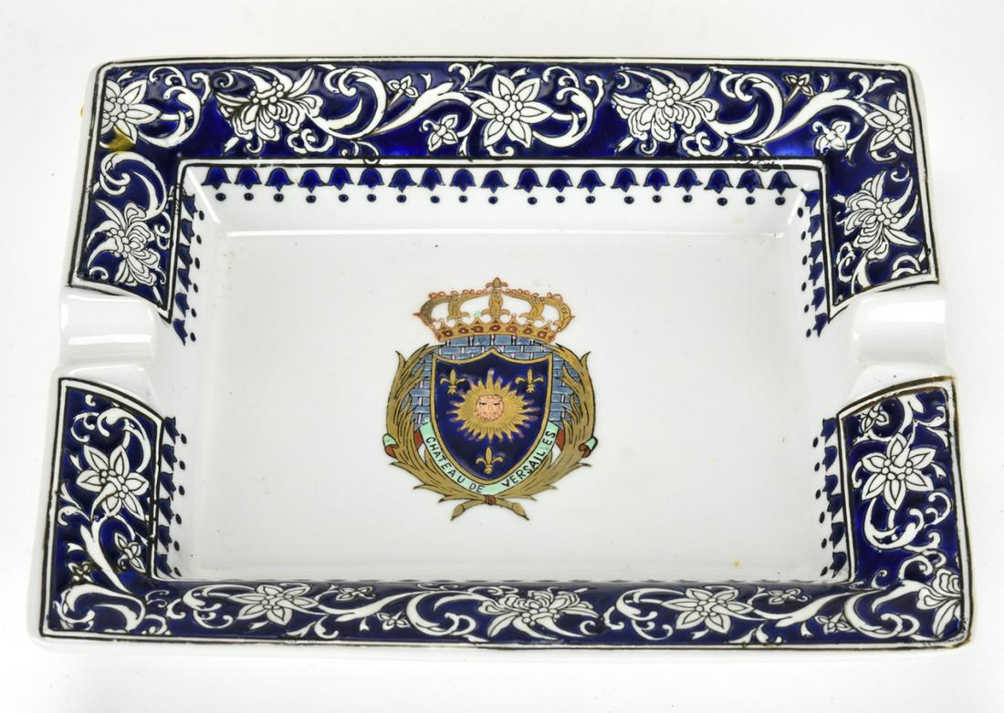 Vintage Porcelain Chateau de Versailles Ashtray: Vintage Porcelain Chateau de Versailles Ashtray. Measures 6.25 x 7.5 inches.