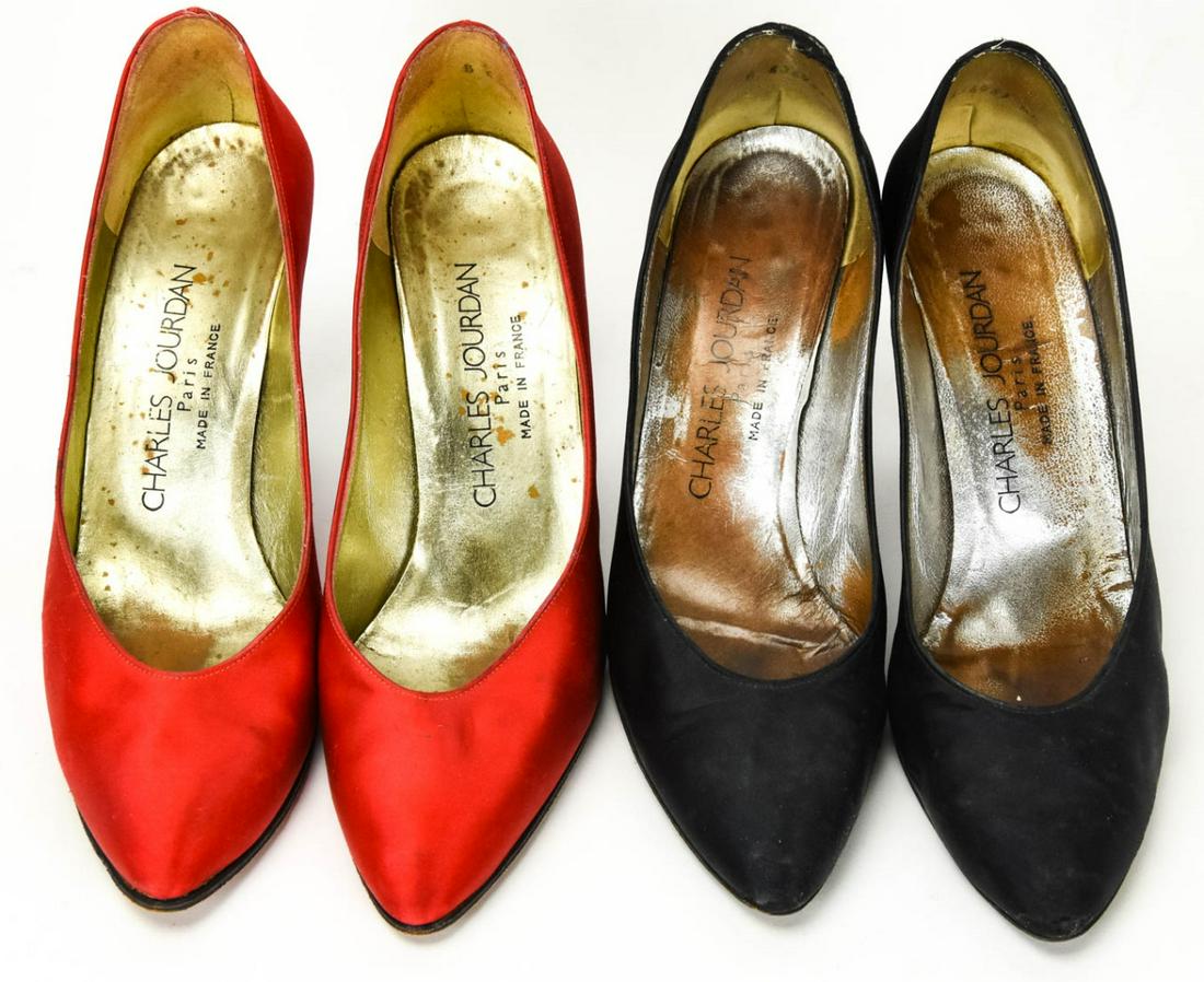 2 Pairs Charles Jourdan Satin High Heel Shoes (1 of 5)