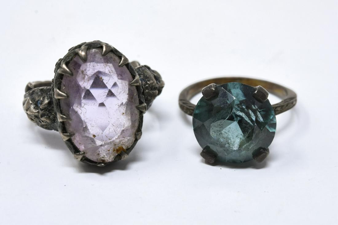 Two Vintage Silver & Amethyst Rings (1 of 5)