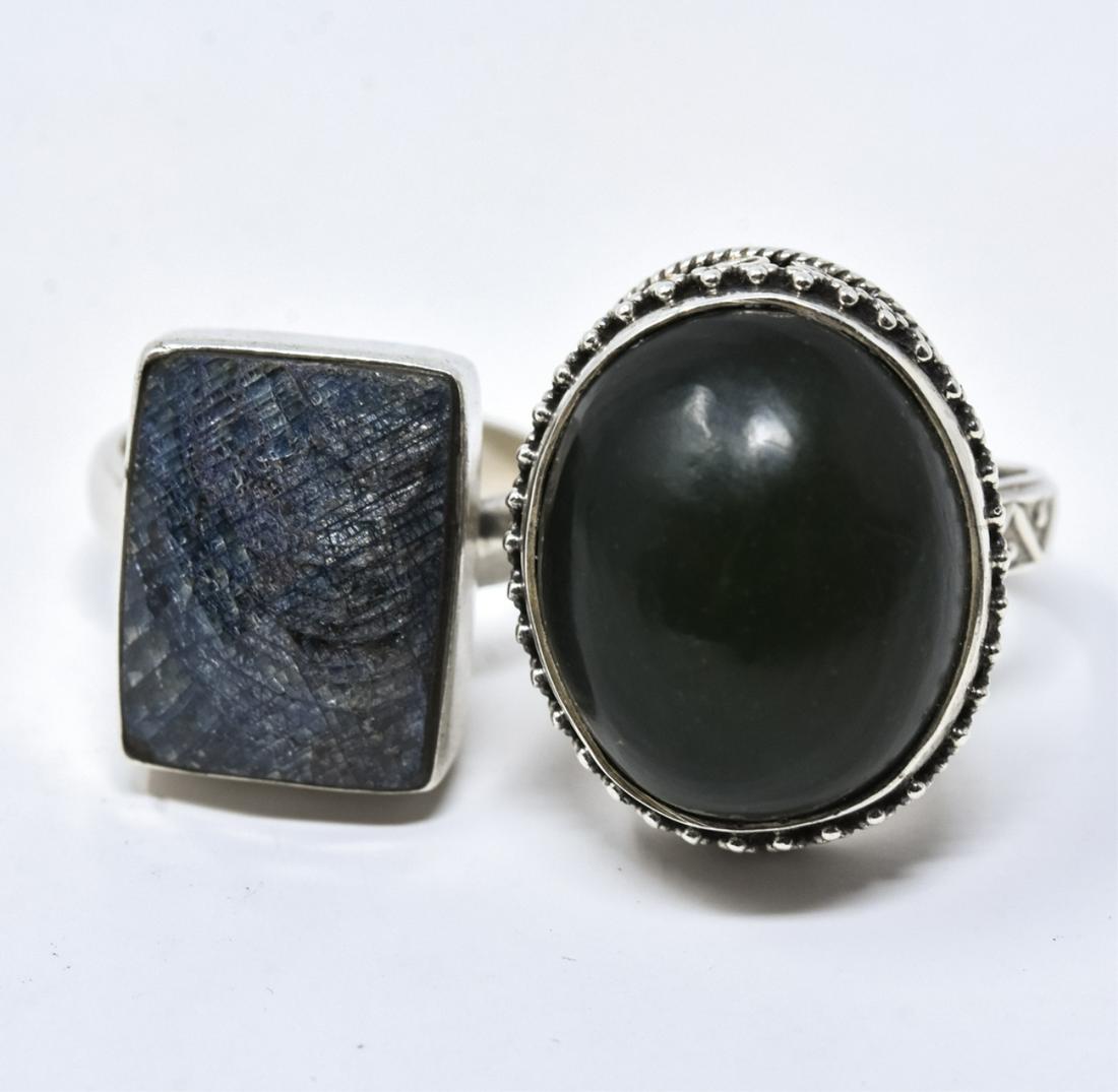 Two Sterling Silver Rings - Cabochon & Faceted (1 of 5)