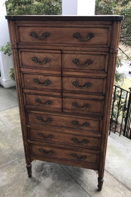 French Style Tall Chest w Mirrored Bar Inside (1 of 7)