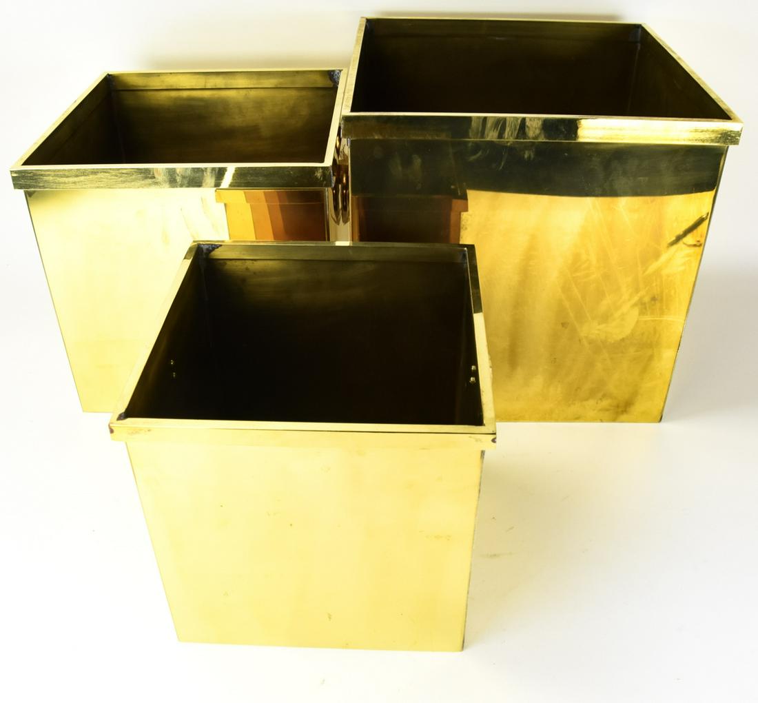 3 Contemporary Brass Handled Planters (1 of 5)