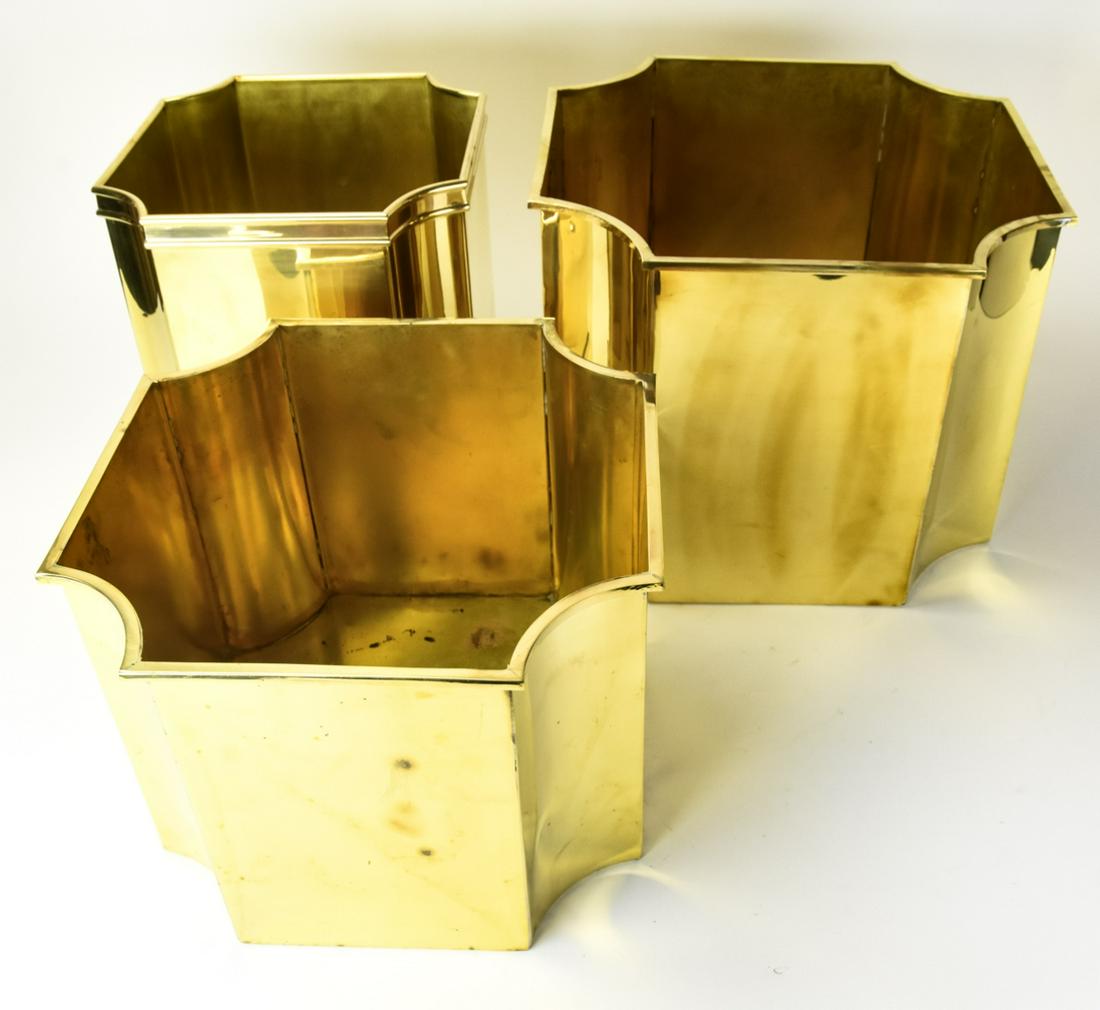 3 Contemporary Brass Planters (1 of 8)