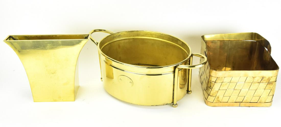 3 Vintage Brass Planters / Baskets (1 of 7)