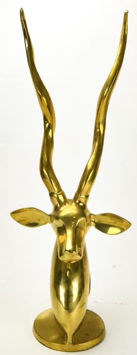 Vintage Gilt Brass Gazelle Figural Statue (1 of 7)