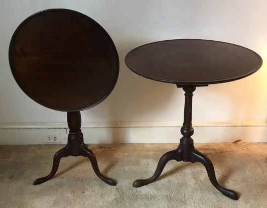 2 Chippendale Pedestal Base Flip Top Side Tables (1 of 4)