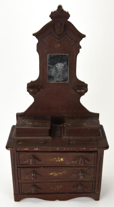 Antique 19th C Folk Art Doll Size Chest of Drawers (1 of 9)