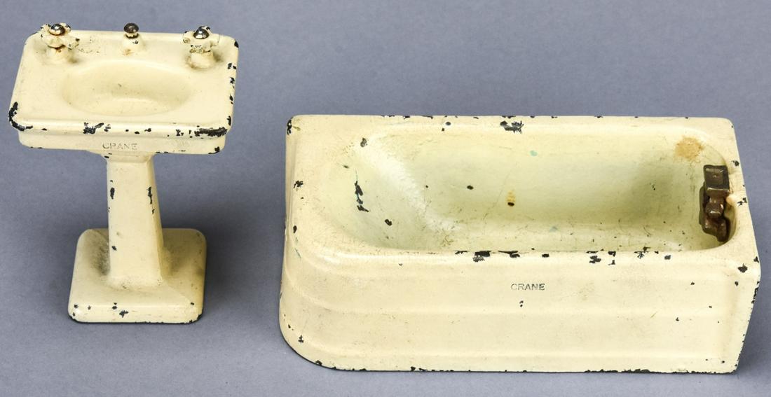 Antique Cast Iron Dollhouse Miniature Bathroom Set (1 of 7)