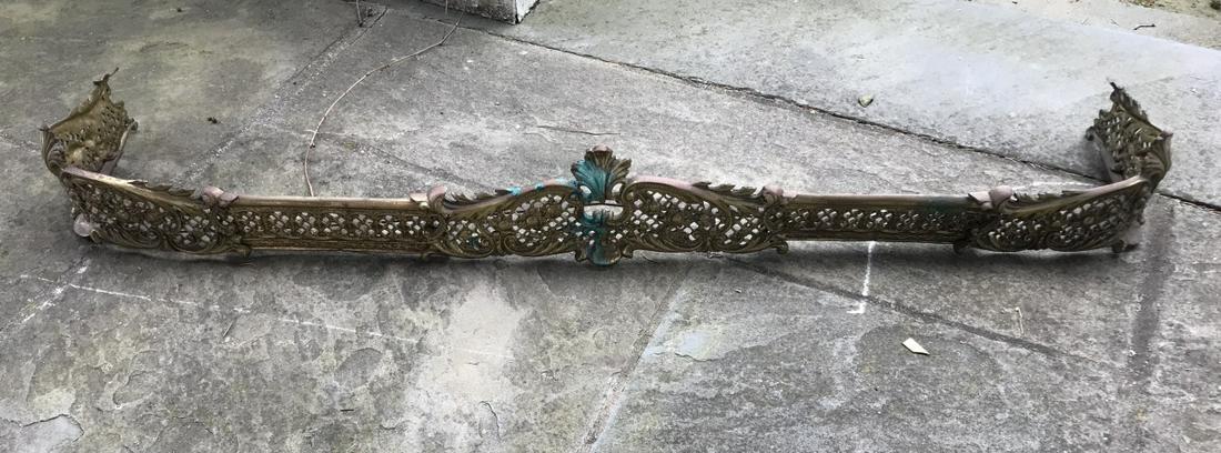 Antique French Style Gilt Ormolu Fireplace Fender (1 of 3)
