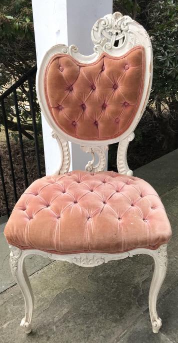 Antique Ornately Carved & Tufted Side Chair (1 of 4)