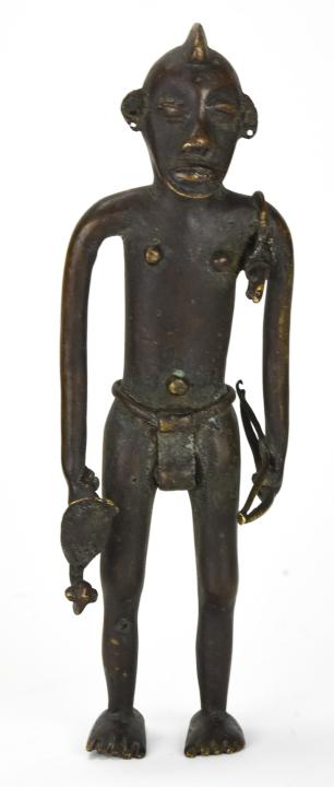 African Bronze Figural Warrior Tribal Statue (1 of 6)