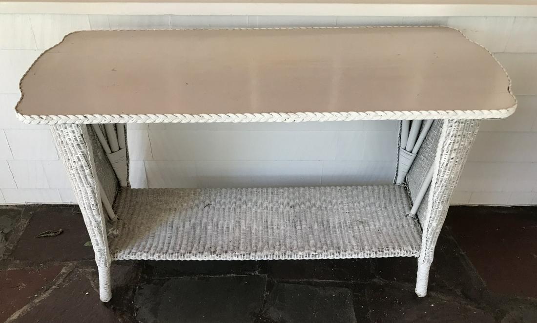 Vintage American Wicker Console Table (1 of 3)