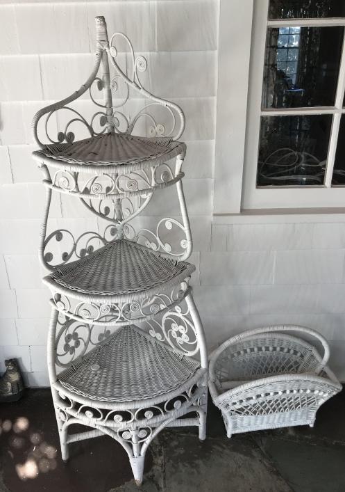 Vintage American Wicker Corner Etagere Canterbury (1 of 3)